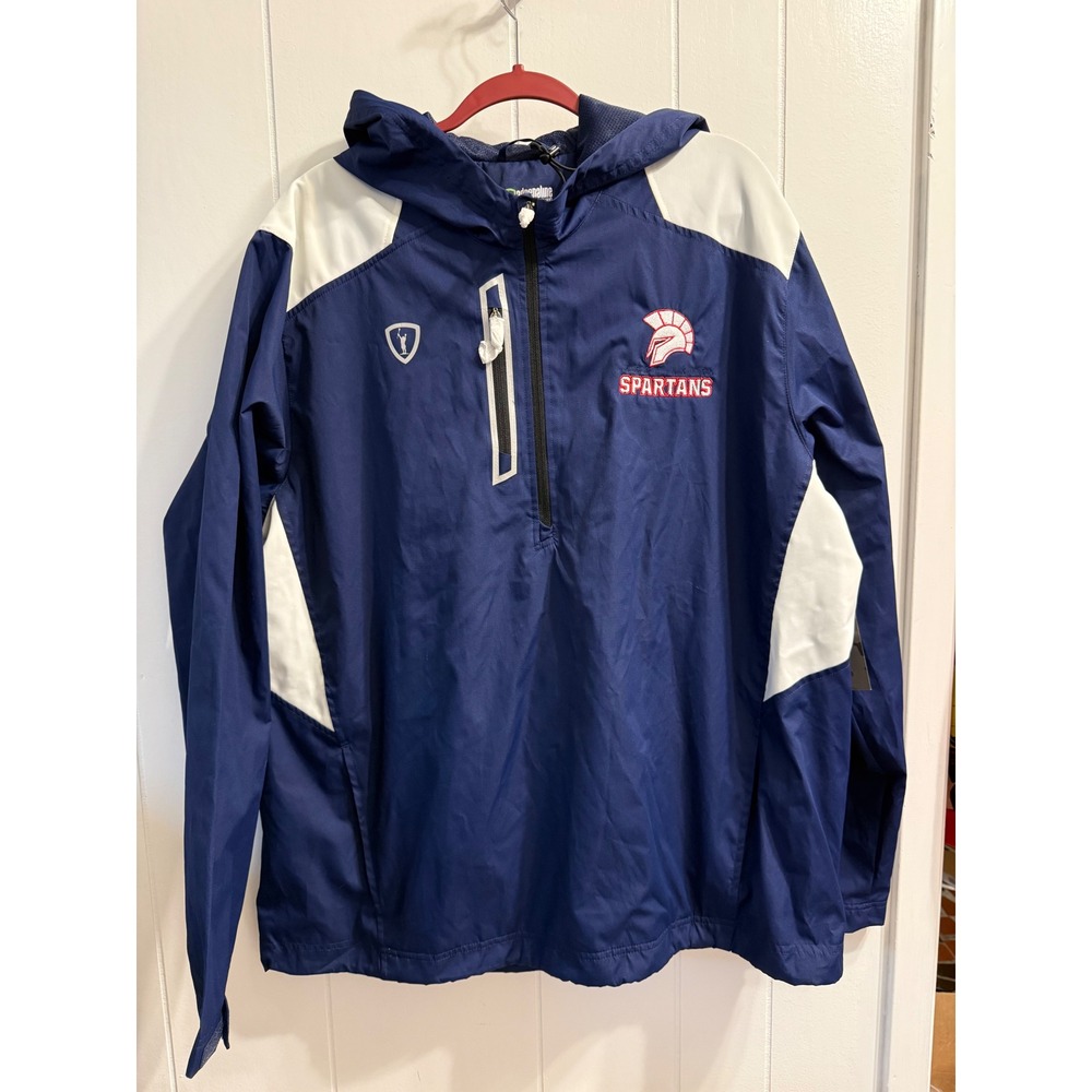 Adrenaline Lacrosse Darth Cader Spartans Hooded Windbreaker Navy Blue XXL NEW
